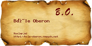 Bőle Oberon névjegykártya